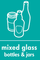 Mixed glass, bottles and jars recycling logo