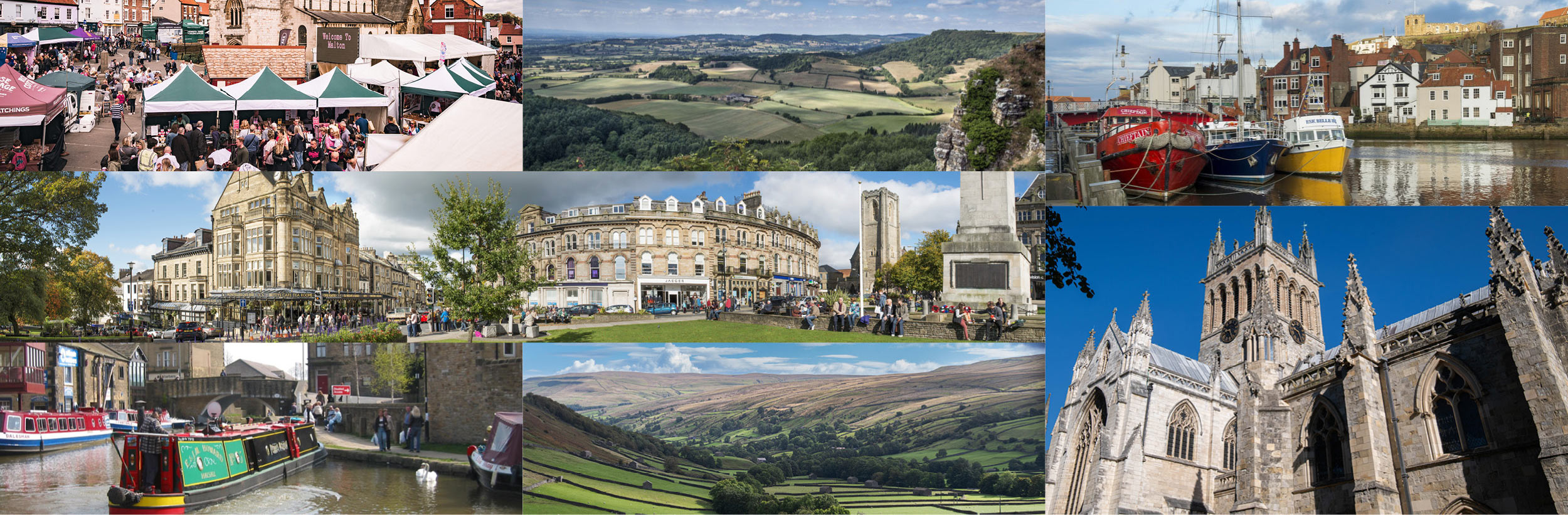 A montage of image of locations in North Yorkshire