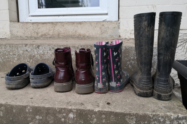 A row of wellies