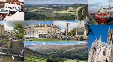 A montage of image of locations in North Yorkshire