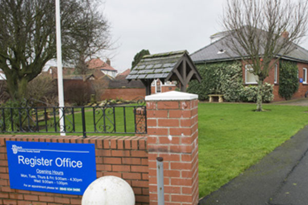 An exterior shot of Scarborough registration office