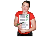 Girl holding a clipboard with a checklist