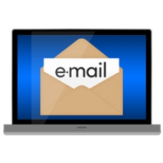 Laptop with email on