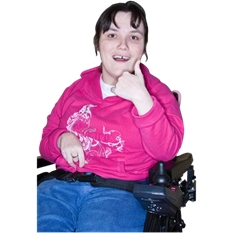 Girl with her thumbs up