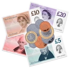 Different amounts of money in stack