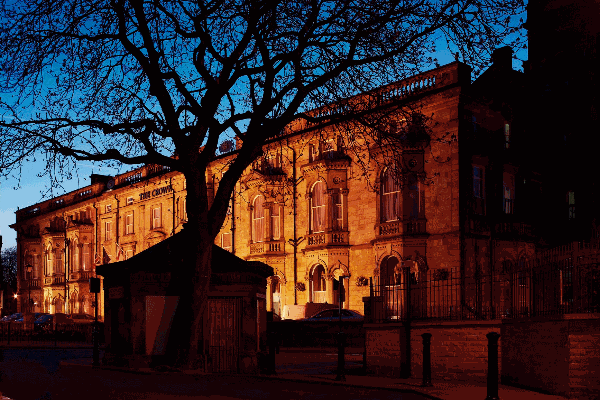 An external view of The Crown Hotel in Harrogate. 