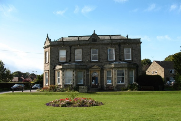 View of the front entrance to Thornborough Hall. View of the front entrance to Thornborough Hall.