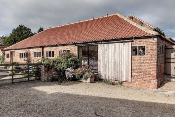 Outside of Woolas Barn wedding venue in North Yorkshire.