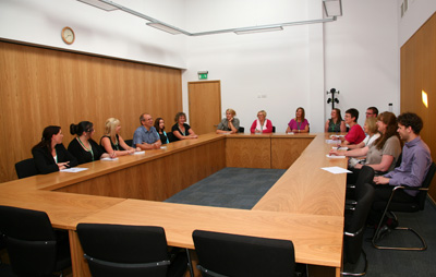 Council committee room full of people