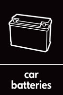 Car batteries recycling logo