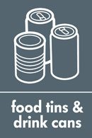 Food tins and drink cans recycling logo