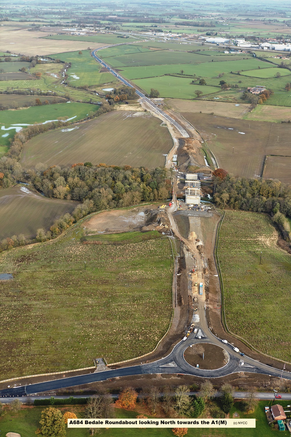 A684 Bedale Roundabout looking North towards the A1(M1)