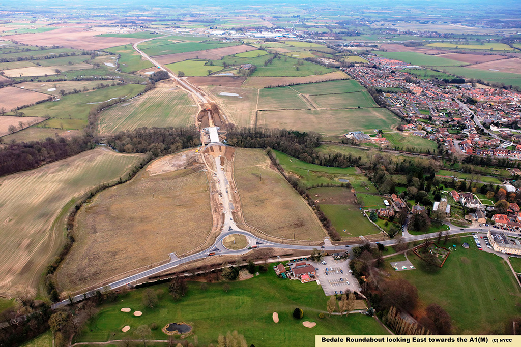 Bedale roundabout looking East towards the A1(M)