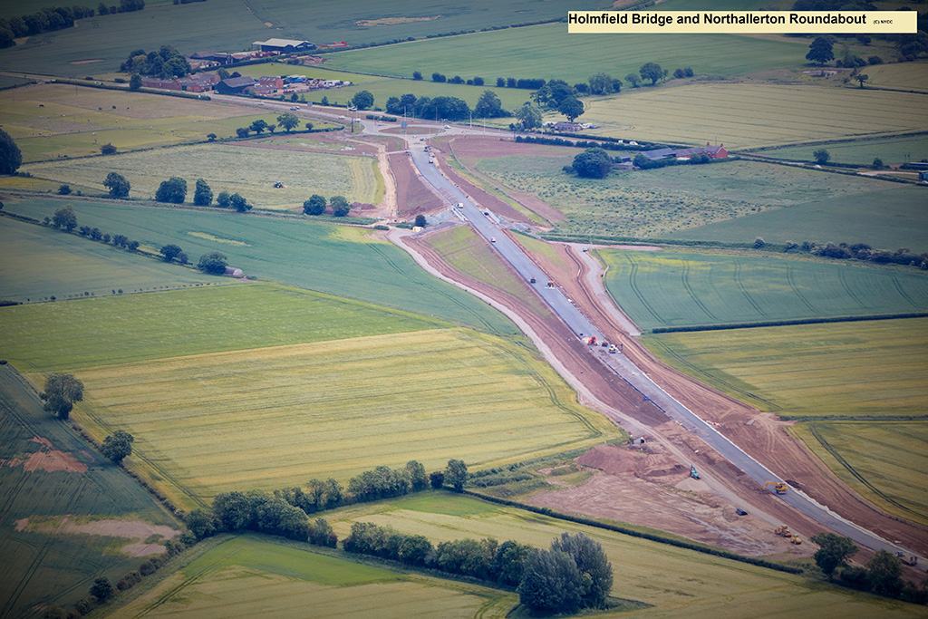 Aerial view of Holmfield Bridge and Northallerton roundabout