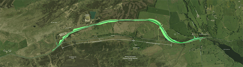 Aerial view of the proposed preferred route. Please contact us for this information in a different format.