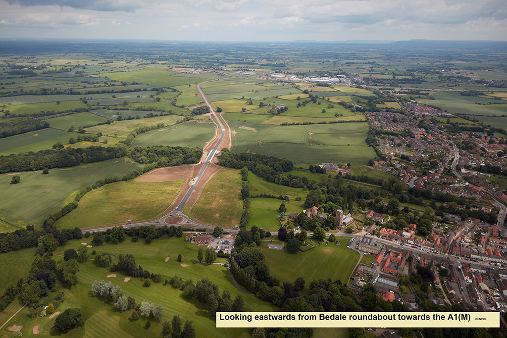 Looking Eastwards from Bedale roundabout towards the A1(M)