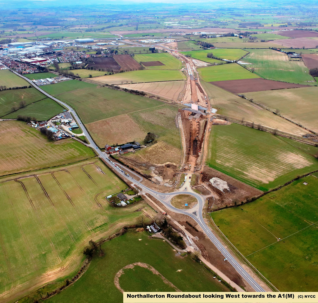 Northallerton roundabout looking west towards the A1(M)