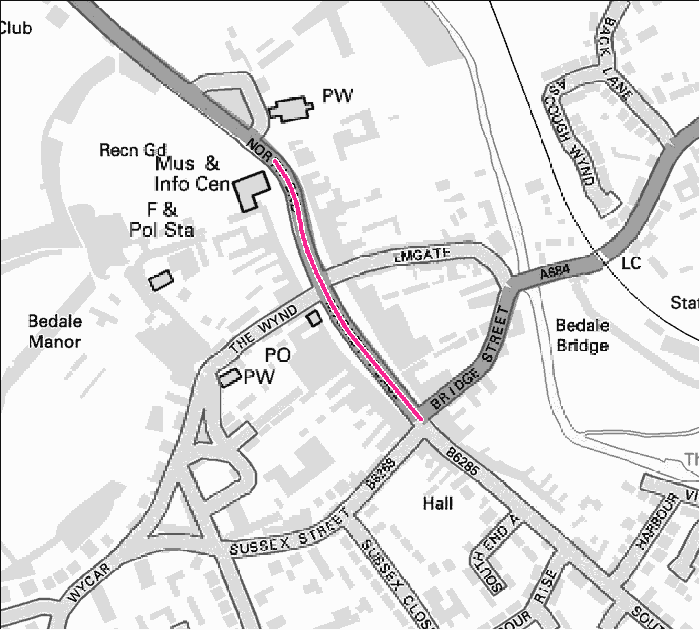 Bedale footpath gritting map. Contact us for this information in a different format.