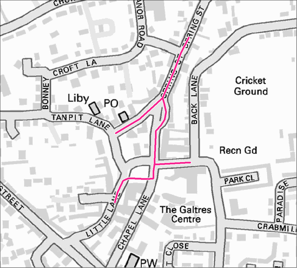 Easingwold footpath gritting map. Contact us for this information in a different format.