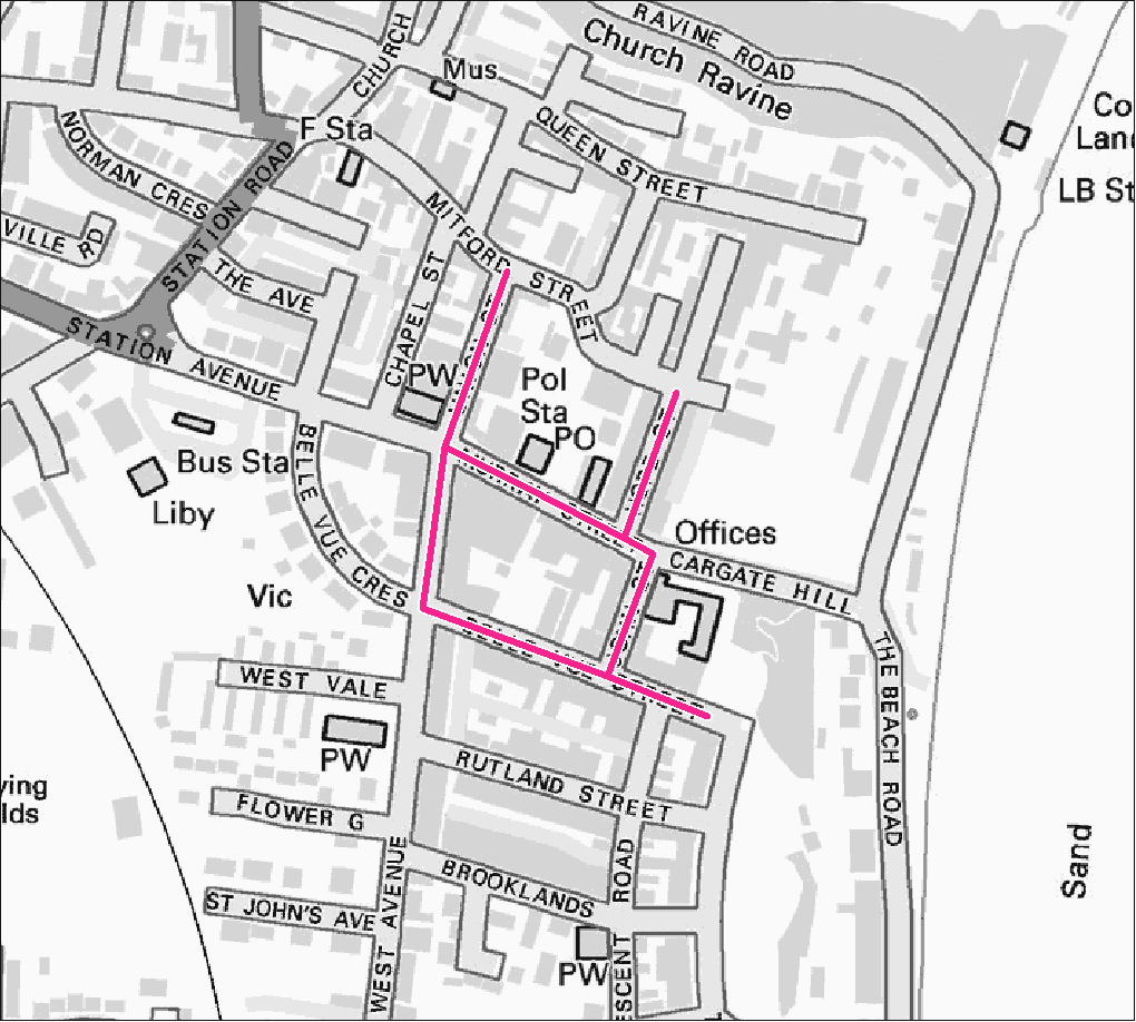 Filey footpath gritting map. Contact us for this information in a different format.