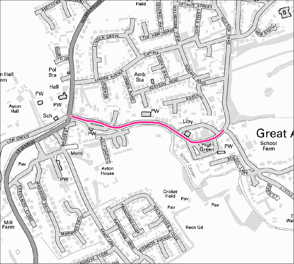 Great Ayton footpath gritting map. Contact us for this information in a different format.