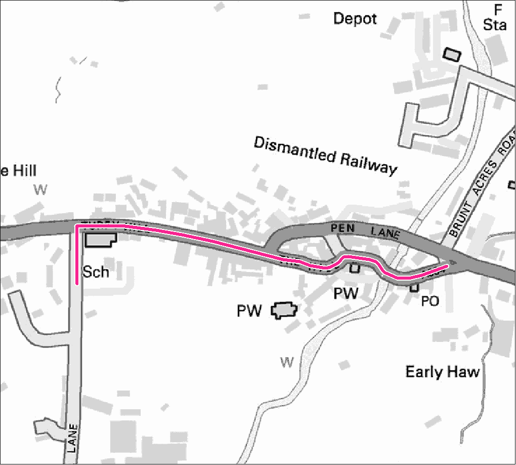 Hawes footpath gritting map. Contact us for this information in a different format.