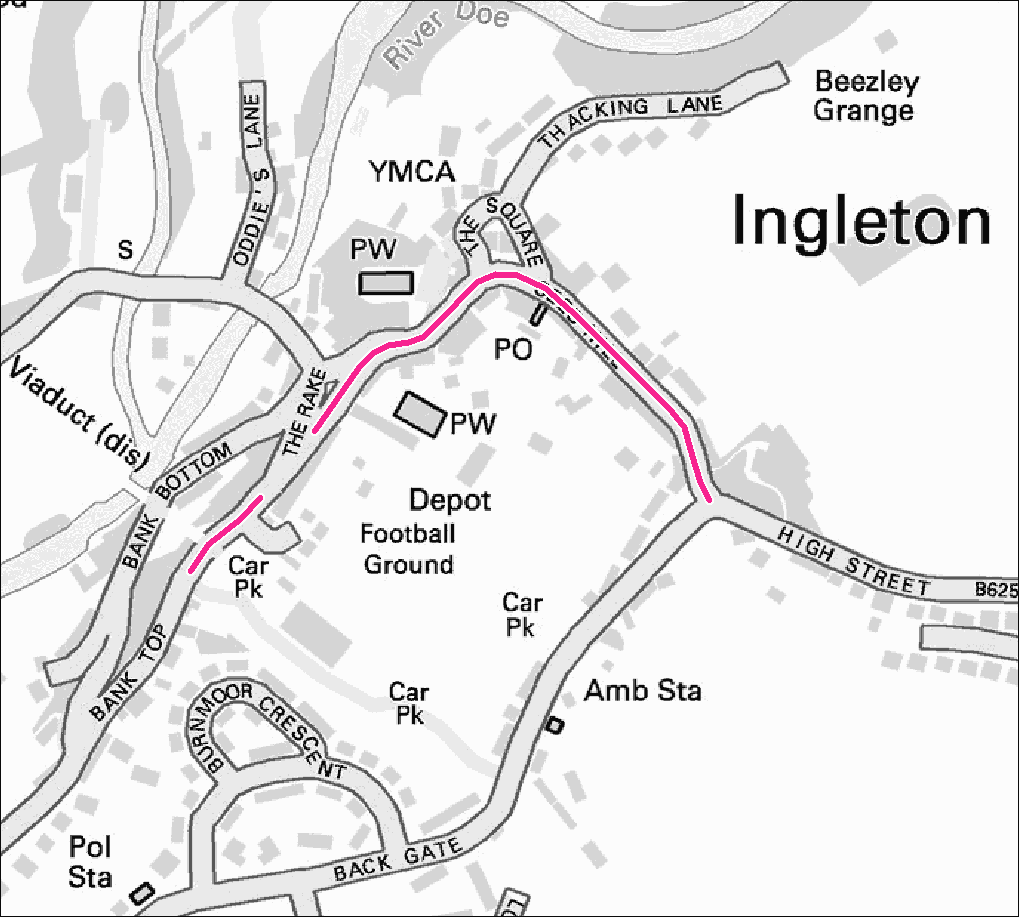 Ingleton footpath gritting map. Contact us for this information in a different format.