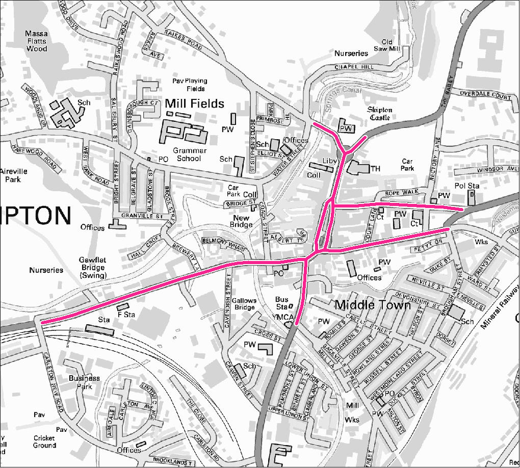 Skipton footpath gritting map. Contact us for this information in a different format.