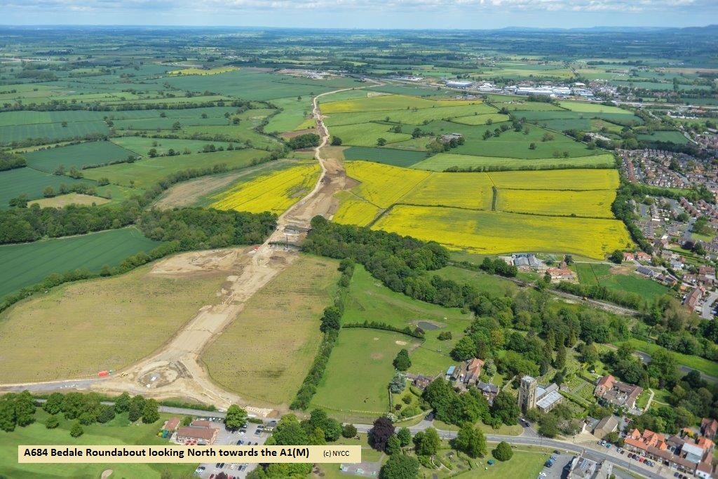 A684 Bedale Roundabout looking North towards the A1(M1)