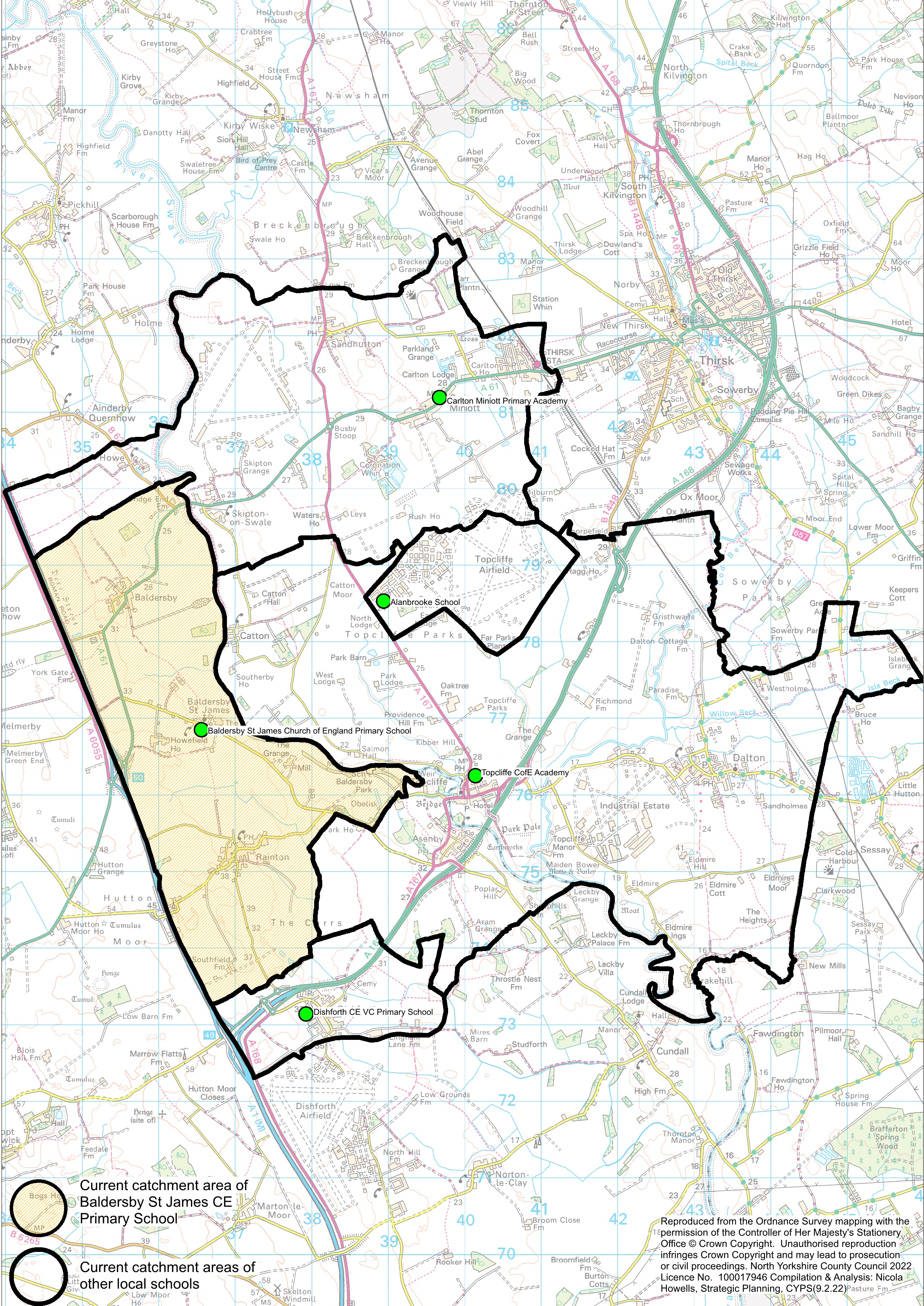 Local catchment areas of Baldersby