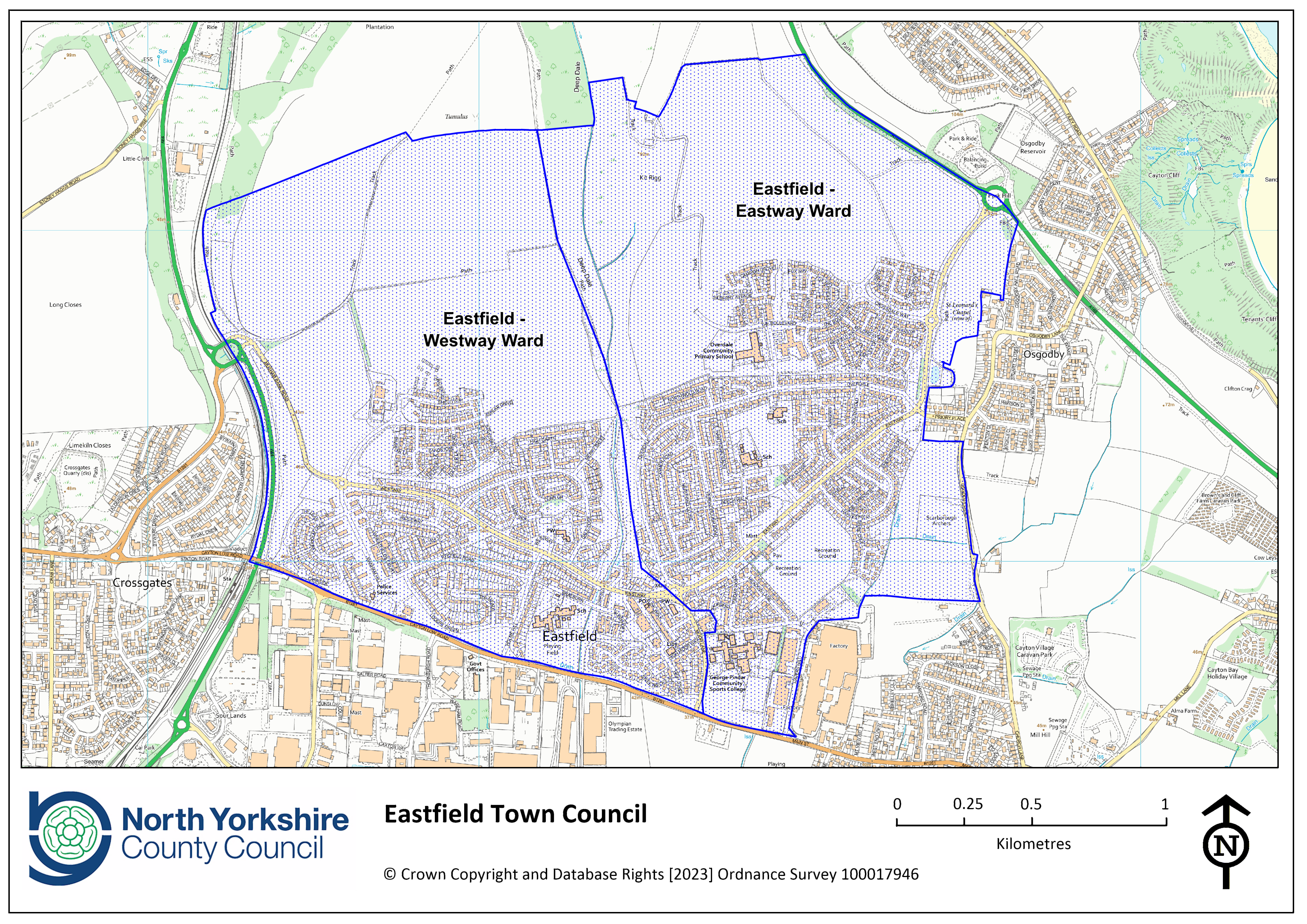 Eastfield Town Council boundary map