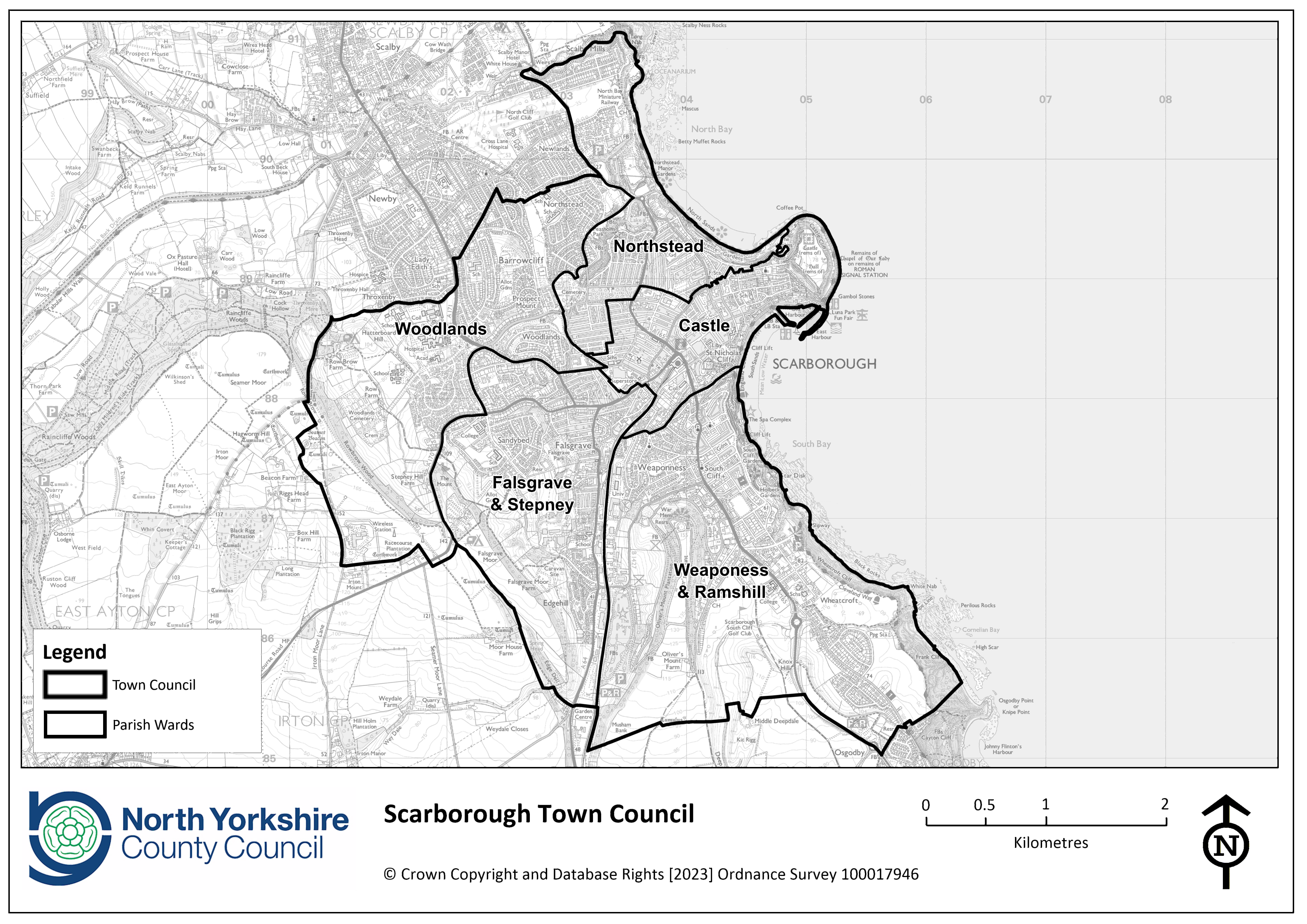Scarborough town council boundary map