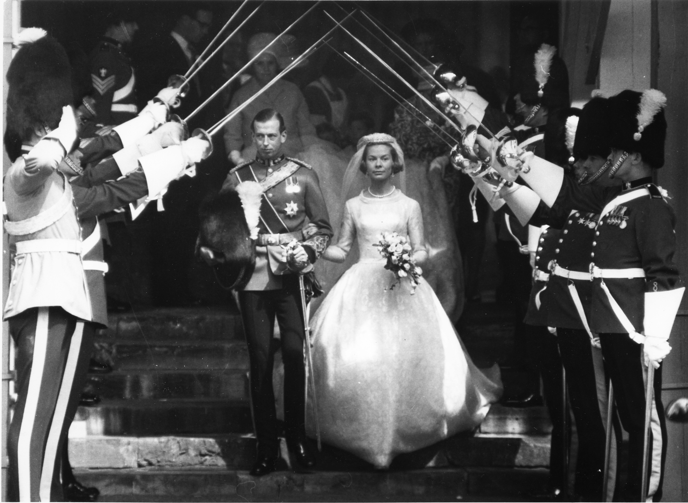 •	Edward, Duke of Kent and Katherine Worsley on their wedding day, 1961.