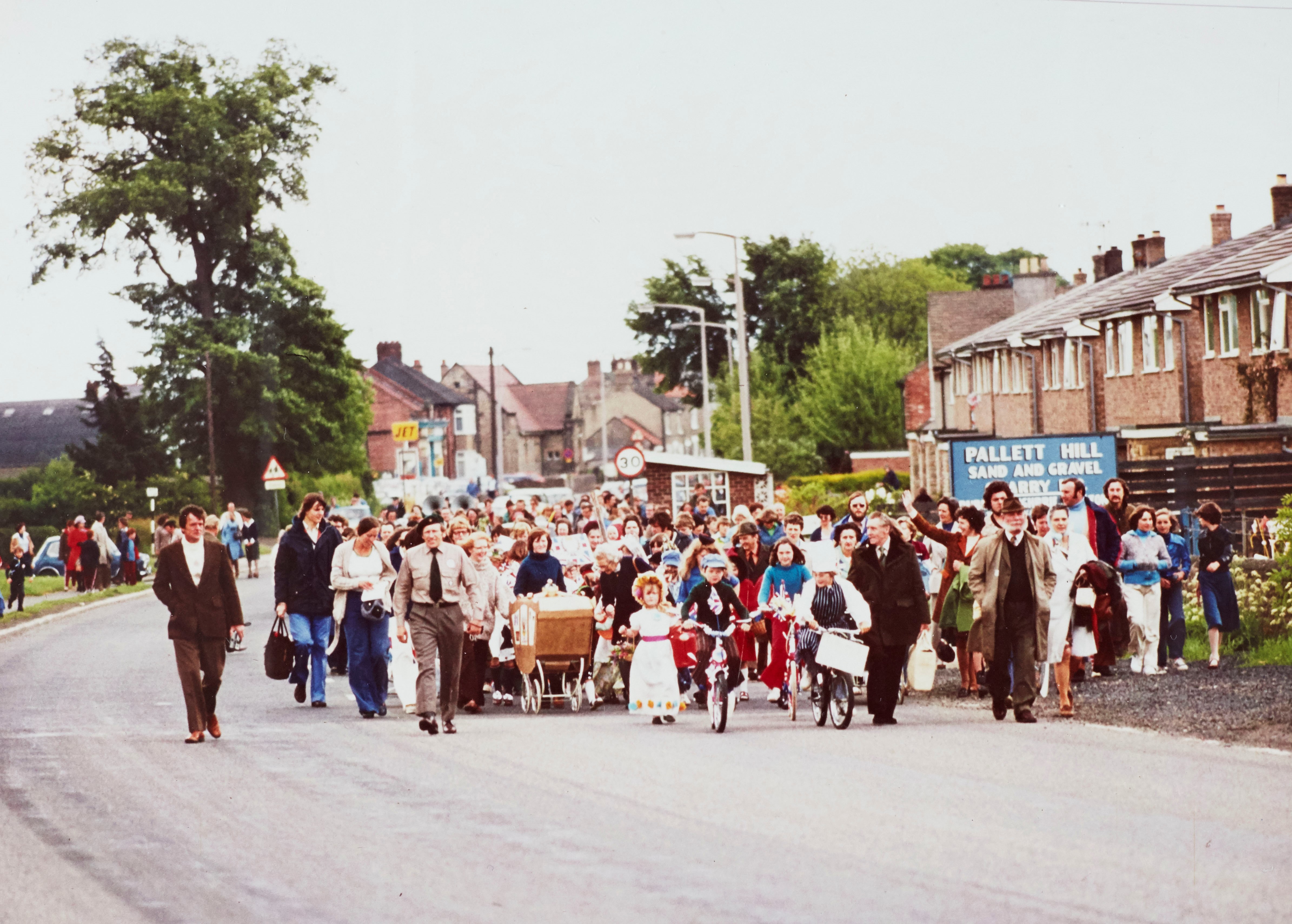 •	Celebrations in Catterick village to mark the Silver Jubilee of Elizabeth II in 1977, from Catterick Parish Council records.