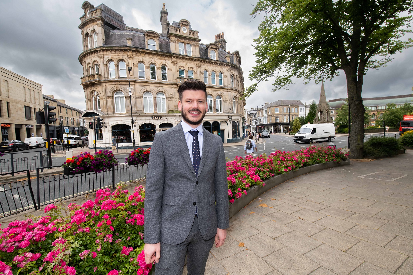Executive member for highways and transport, Cllr Keane Duncan, in Harrogate town centre. 