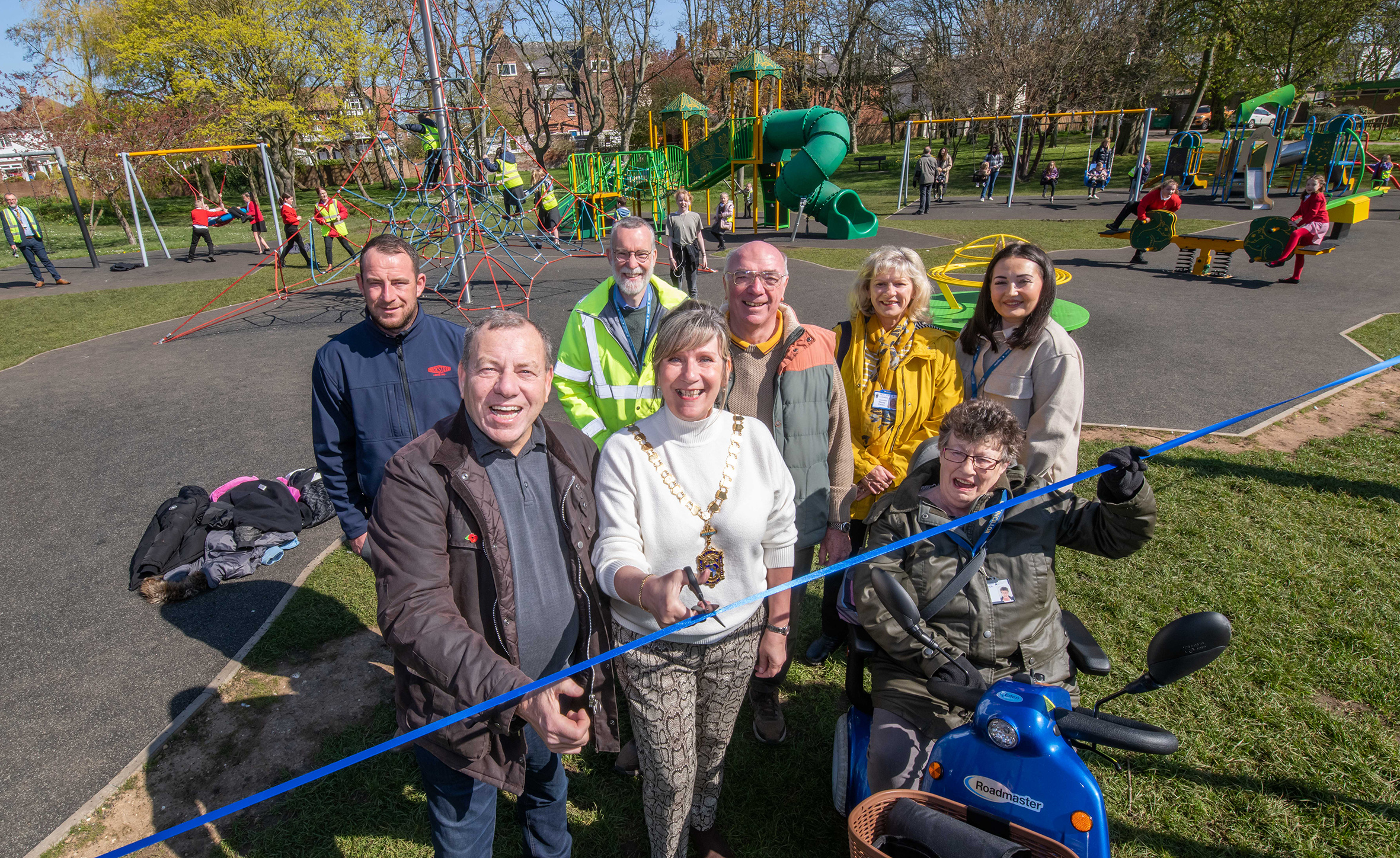 A group in a playground in Filey