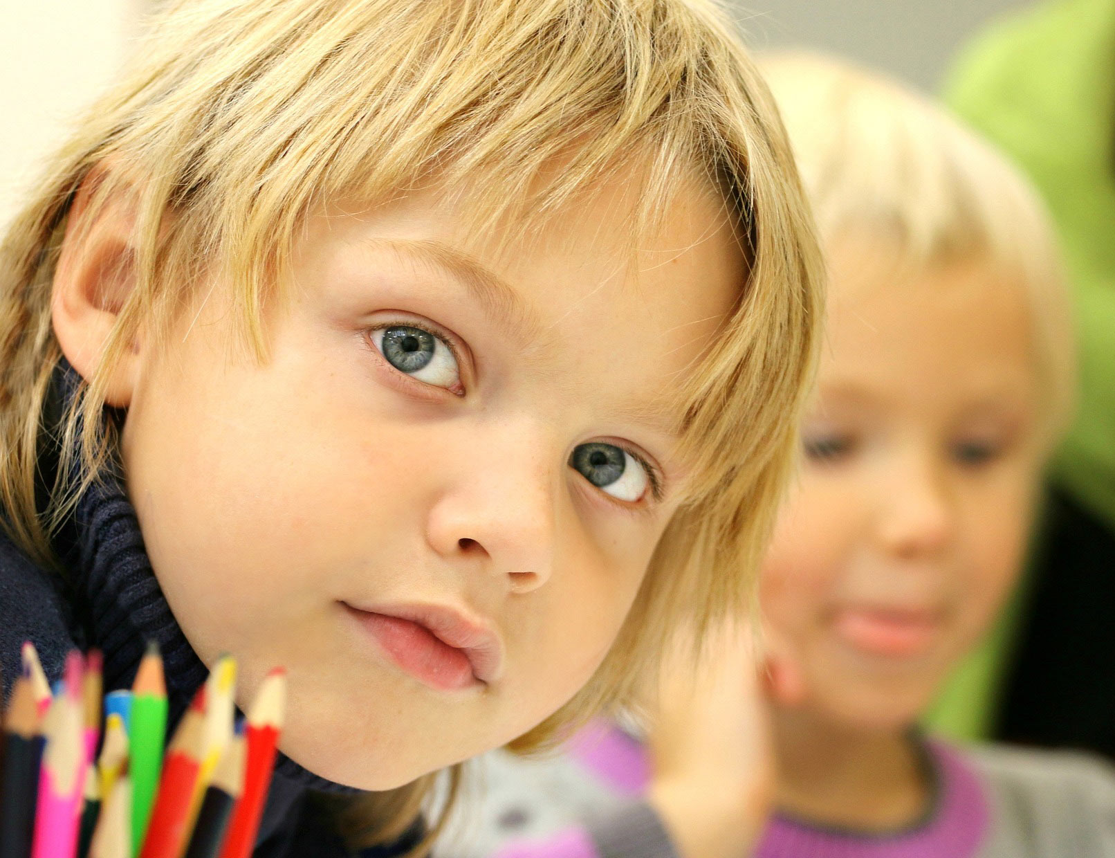 Two young school children