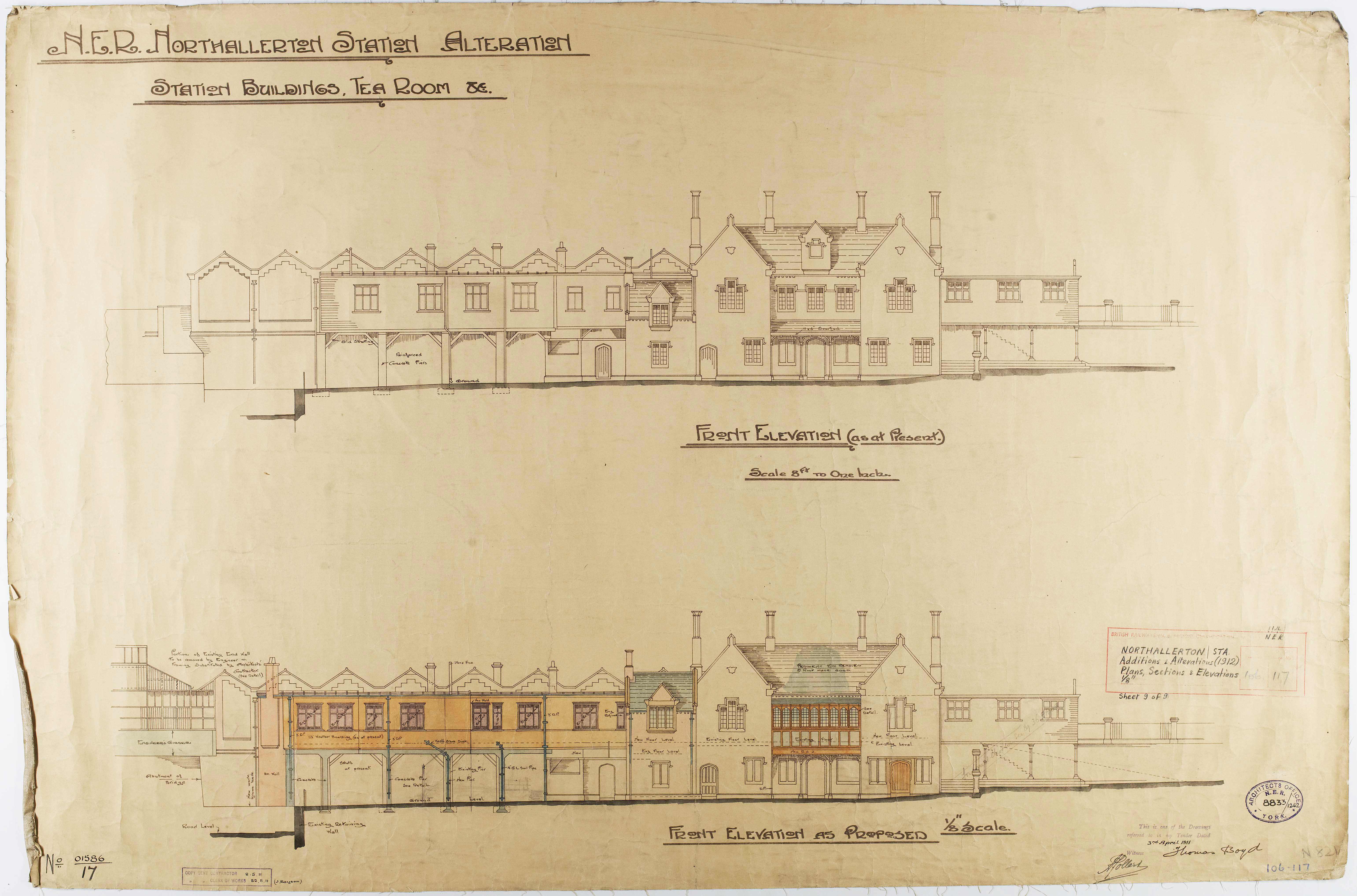 A plan showing Northallerton station alterations, 1911-1912.