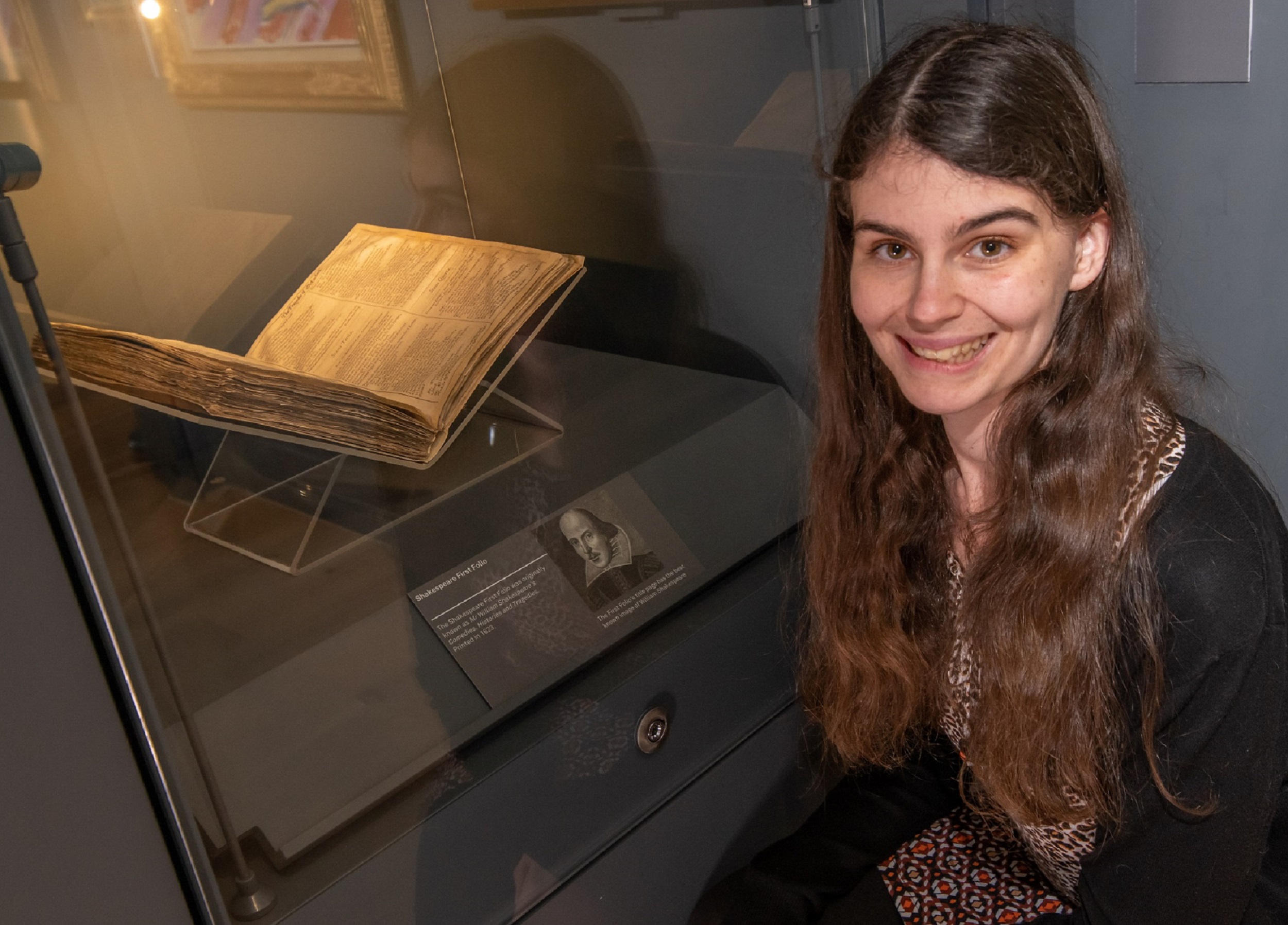 Museum and collections officer Jenny Hill, with the rare folio.