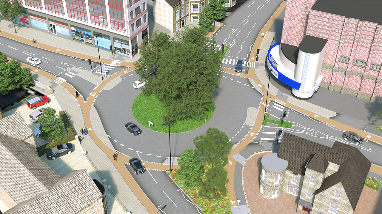 An artist impression of a roundabout