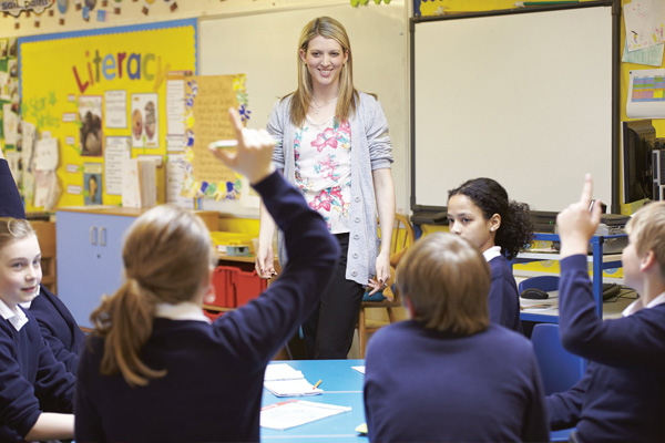 School children and a teacher