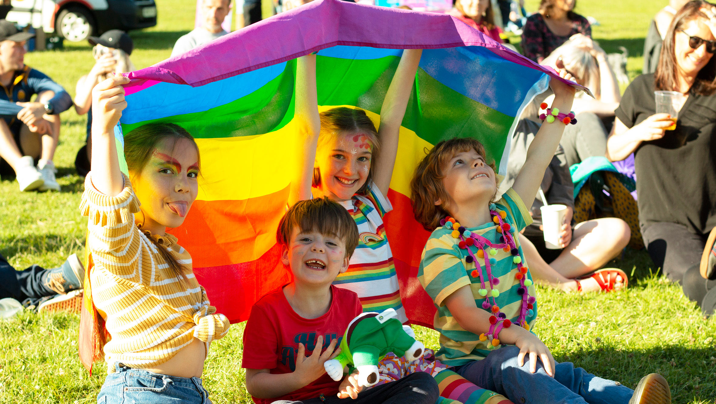 Craven Pride - children with a pride flag