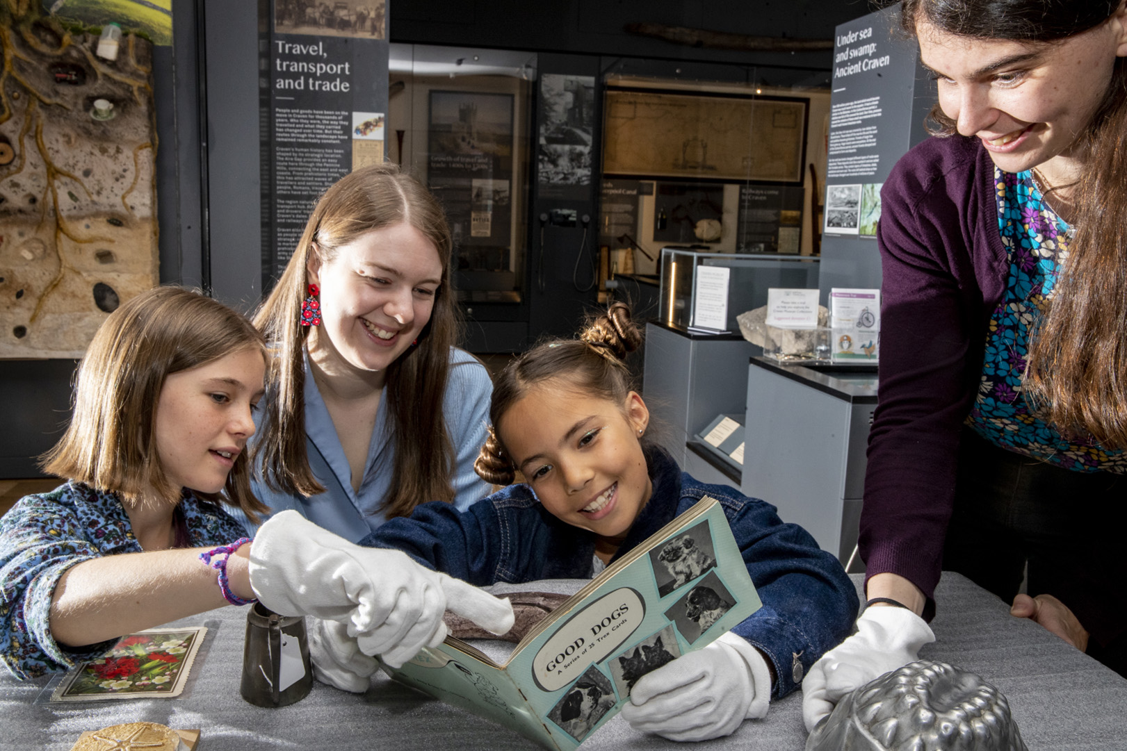 A family at Craven museum in Skipton