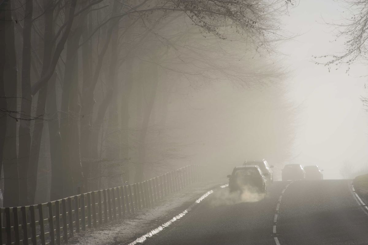 A misty road in North Yorkshire