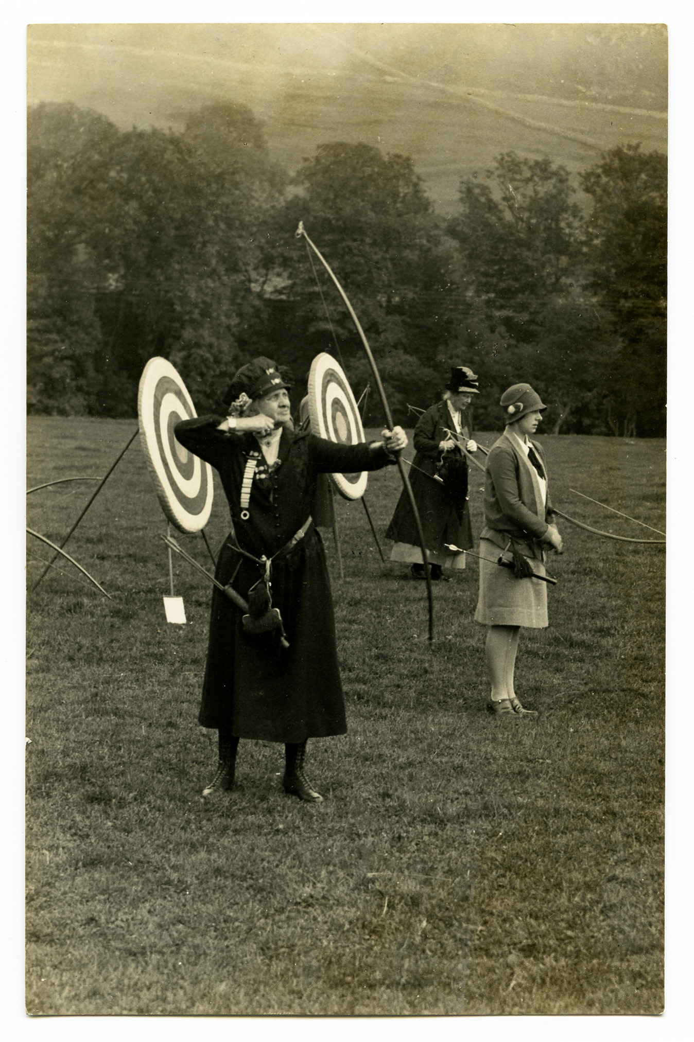 Mrs Susannah Isabella Edgar of Settle takes part in North Ribblesdale archery competition.