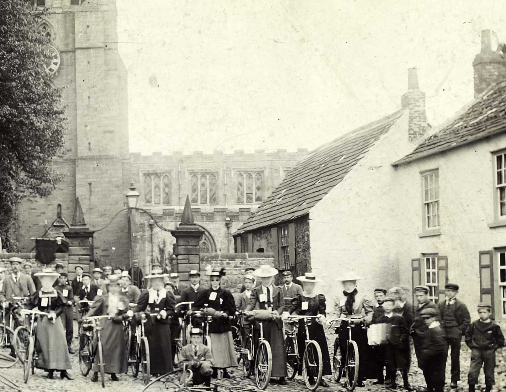 Cyclists at Bedale Church 1897