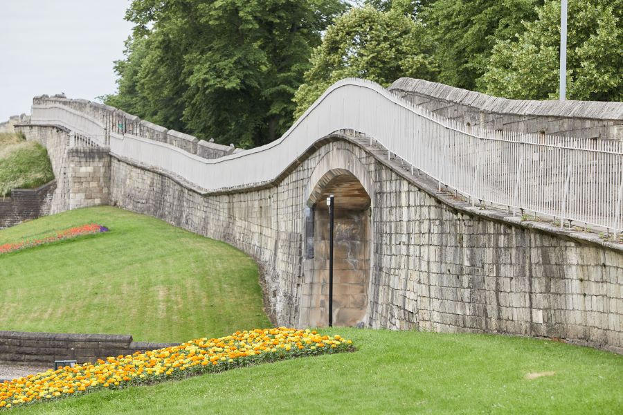 A stone bridge over a stream