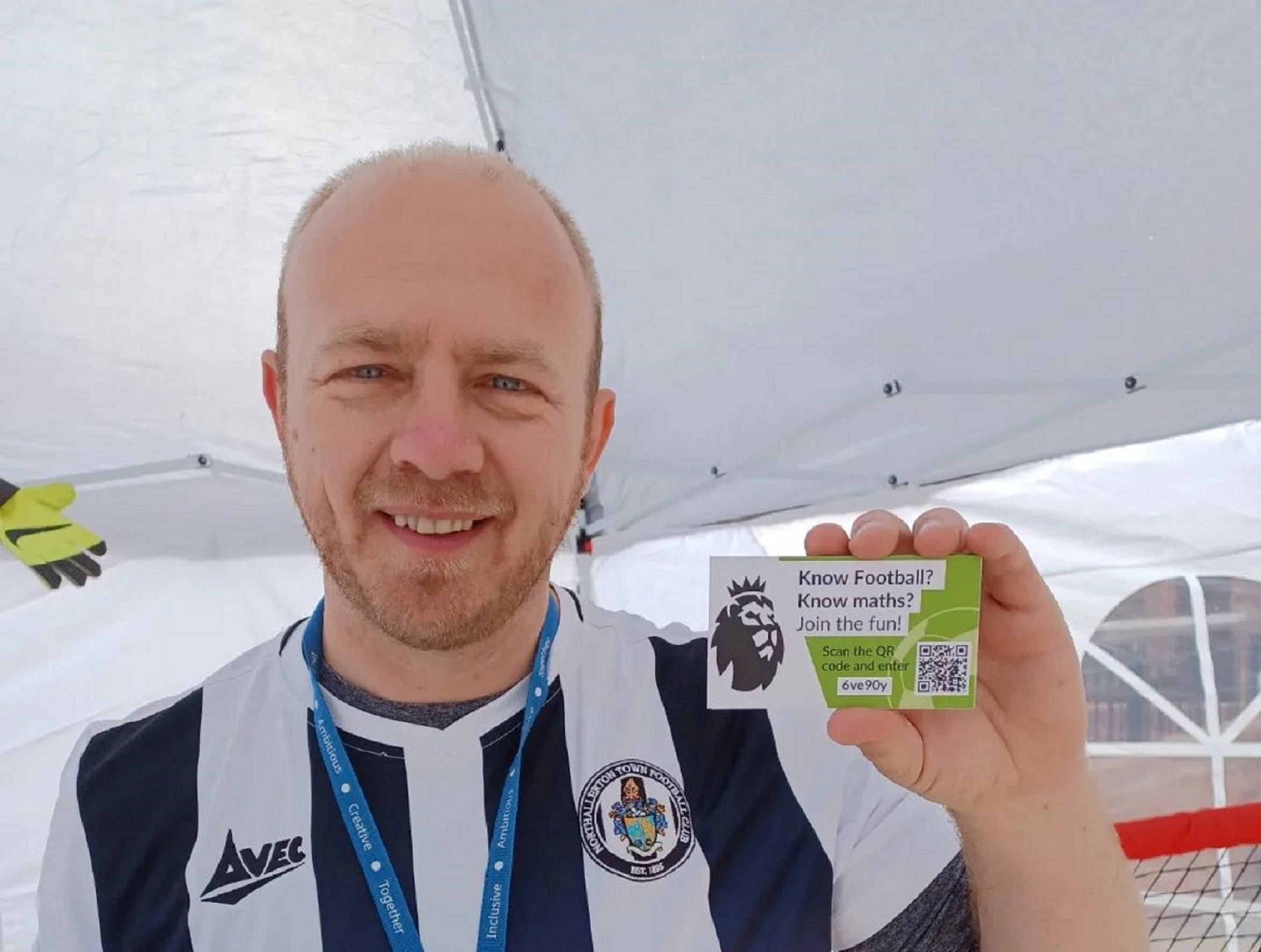 North Yorkshire Council’s partnership development officer, Matt Read, who is encouraging people to improve their numeracy skills by having some football fun.