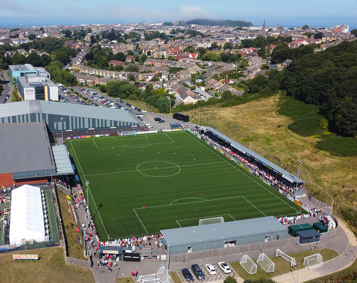The Scarborough Community Stadium, which opened in 2017 and is the home to Scarborough Athletic Football Club. 