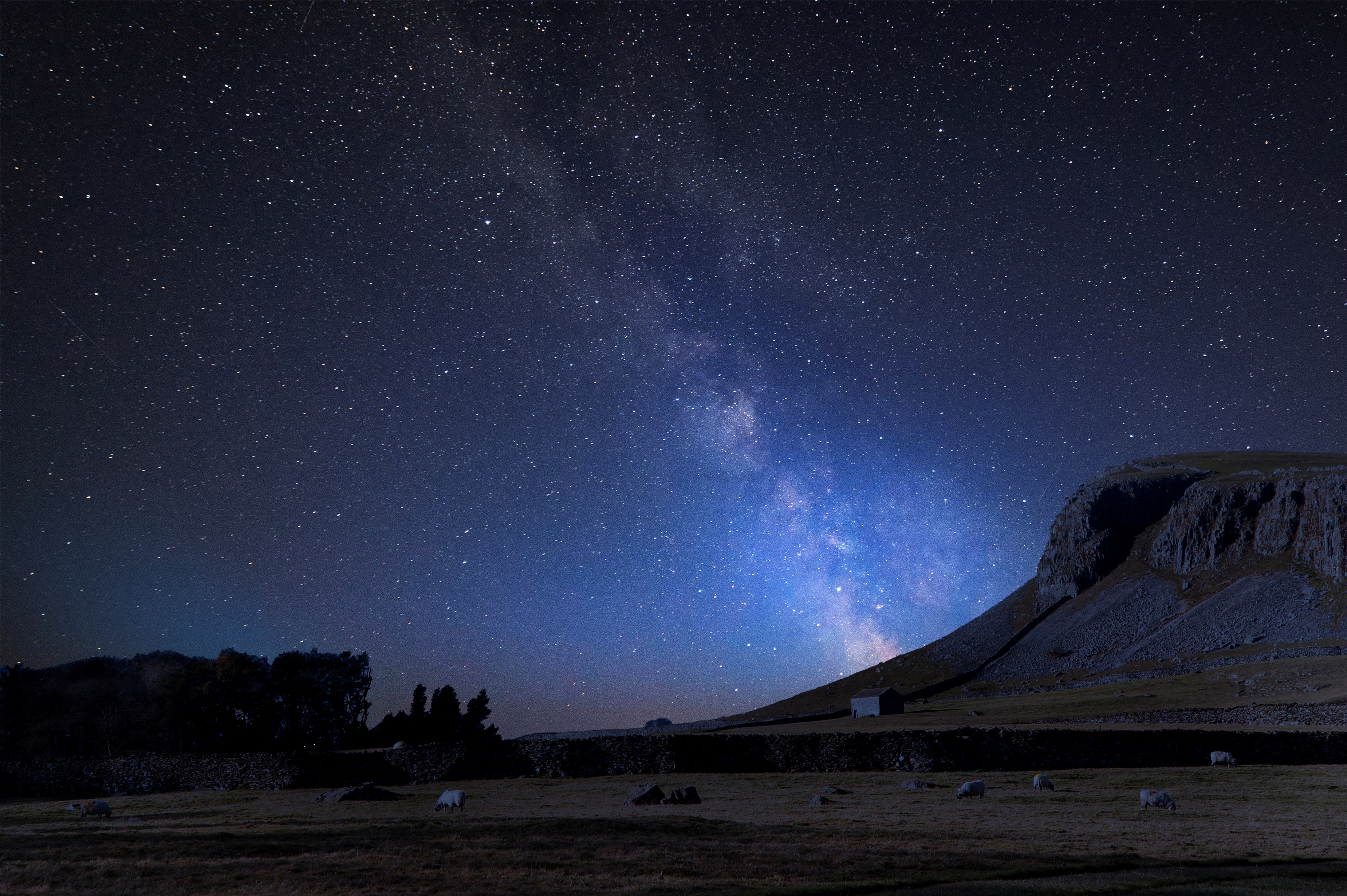 A milky way over Norber Ridge in the Yorkshire Dales.